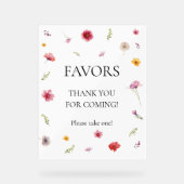 Wilde bloemen als dankbetuiging acryl bord (Voorkant)