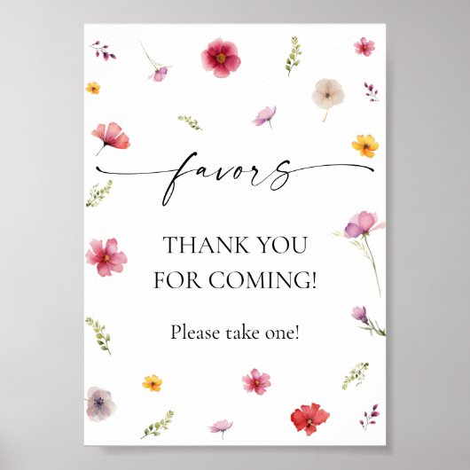 Wilde bloemen als gunstbewijs poster (Voorkant)