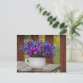 wilde bloemen, anjers en cornbloemen briefkaart (Staand voorkant)