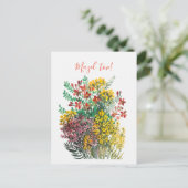 Wilde bloemen ansichtkaart briefkaart (Staand voorkant)