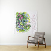 Wilde bloemen ansichtkaart wandkleed (In Situ (horizontaal))