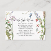 Wilde Bloemen Aquarel Bloem en Bij Baby Shower Uit Informatiekaartje (Voorkant)