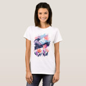 Wilde Bloemen Aquarel Dames T-Shirt (Voorkant volledig)