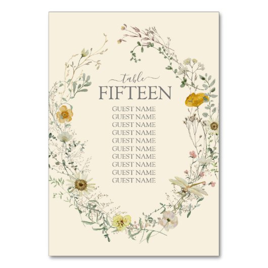 Wilde Bloemen Aquarel Zomer Herfst Kaart (Voorkant)