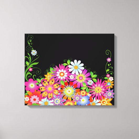 Wilde bloemen Art Deco Canvas Afdruk (Voorkant)