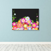 Wilde bloemen Art Deco Canvas Afdruk (Insitu (Houten vloer))