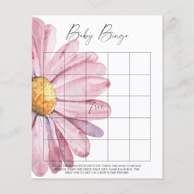 Wilde bloemen Baby Bingo spel (Voorkant)
