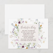 Wilde bloemen Baby Boeken invoegen kaart (Voorkant / Achterkant)