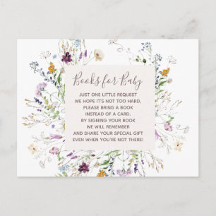 Wilde bloemen Baby Boeken invoegen kaart