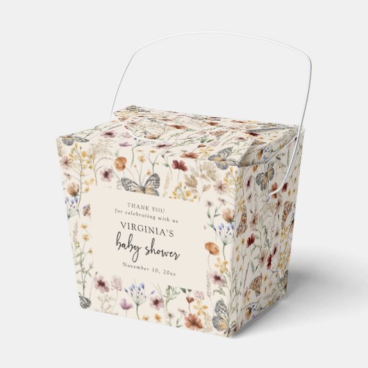 Wilde Bloemen Baby Borrel Bedankdoosjes (Voorkant Zijde)