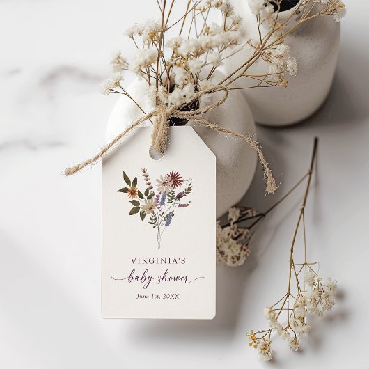 Wilde Bloemen Baby Borrel Cadeaulabel