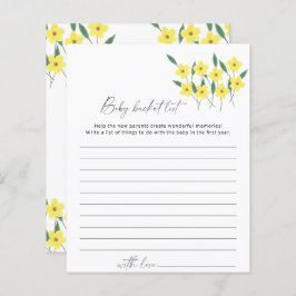 Wilde bloemen Baby bucket list game