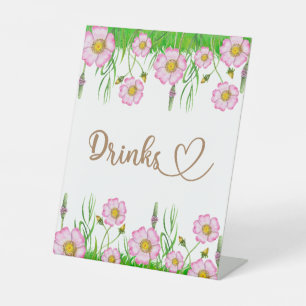 Wilde bloemen baby in baby shower wild pedesta reclamebord met voetstuk