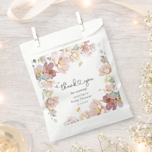 Wilde bloemen baby in baby showers luiers bedankzakje (Geknipt)