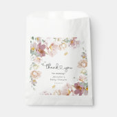 Wilde bloemen baby in baby showers luiers bedankzakje (Voorkant)