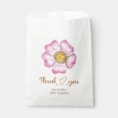 Wilde bloemen baby in bloei-baby shower bedankzakje (Voorkant)