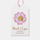 Wilde bloemen baby in bloei-baby shower cadeaulabel (Voorkant)