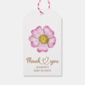 Wilde bloemen baby in bloei-baby shower cadeaulabel (Achterkant)