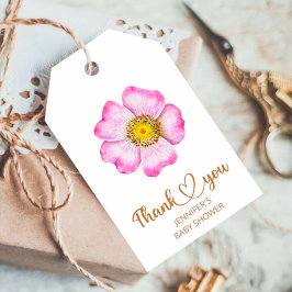 Wilde bloemen baby in bloei-baby shower cadeaulabel