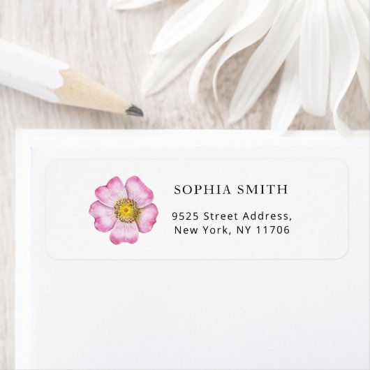 Wilde bloemen baby in bloei baby shower etiket (Insitu)