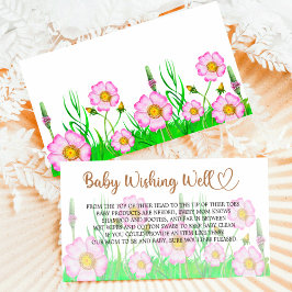 Wilde bloemen baby in bloei baby shower informatiekaartje