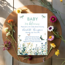 Wilde bloemen baby in bloei-baby shower