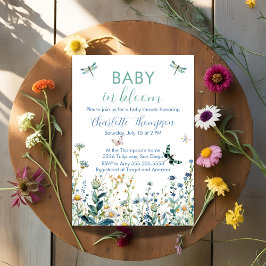 Wilde bloemen baby in bloei-baby shower kaart