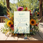 Wilde bloemen baby in bloei-baby shower kaart