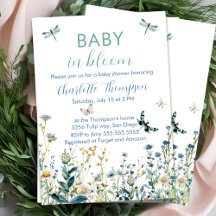 Wilde bloemen baby in bloei-baby shower