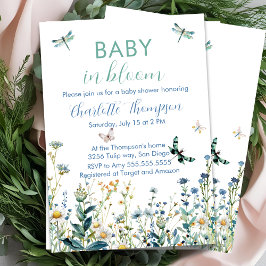 Wilde bloemen baby in bloei-baby shower kaart