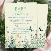 Wilde bloemen baby in bloei baby shower  kaart