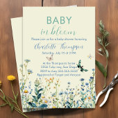Wilde bloemen baby in bloei baby shower  kaart