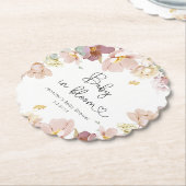 Wilde bloemen baby in bloei-baby shower kartonnen onderzetters (Gekanteld)