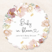Wilde bloemen baby in bloei-baby shower kartonnen onderzetters (Voorkant)