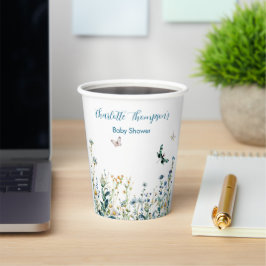 Wilde bloemen baby in bloei-baby shower papieren bekers