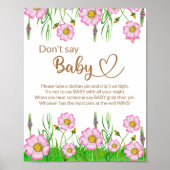Wilde bloemen baby in bloei-baby shower poster (Voorkant)