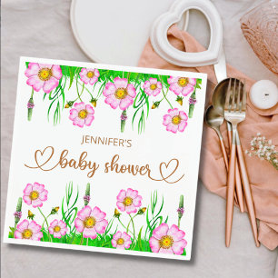 Wilde bloemen baby in bloei-baby shower servet
