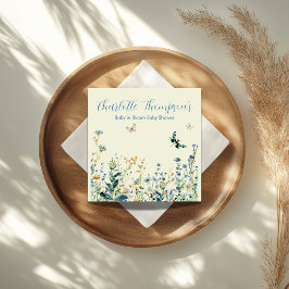 Wilde bloemen baby in bloei-baby shower servet