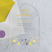 Wilde bloemen Baby in bloei baby Shower Uitnodigin Acryl Uitnodigingen