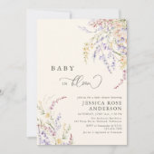Wilde Bloemen Baby in Bloei Baby Shower Uitnodigin Kaart (Voorkant)