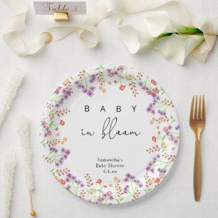 Wilde bloemen - Baby in bloei Papieren Bordje