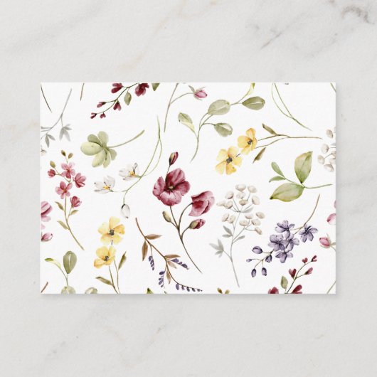 Wilde bloemen Baby in bloem - lachterij Informatiekaartje (Achterkant)