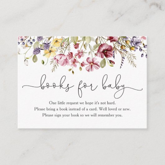 Wilde bloemen Baby in bloembolken voor Baby Informatiekaartje (Voorkant)