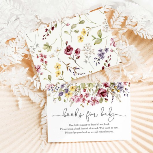 Wilde bloemen Baby in bloembolken voor Baby Informatiekaartje