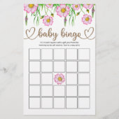 Wilde bloemen Baby in Bloom Baby shower Bingo Game (Voorkant)