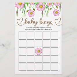 Wilde bloemen Baby in Bloom Baby shower Bingo Game