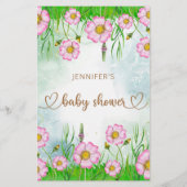 Wilde bloemen Baby in Bloom Baby shower Bingo Game (Achterkant)