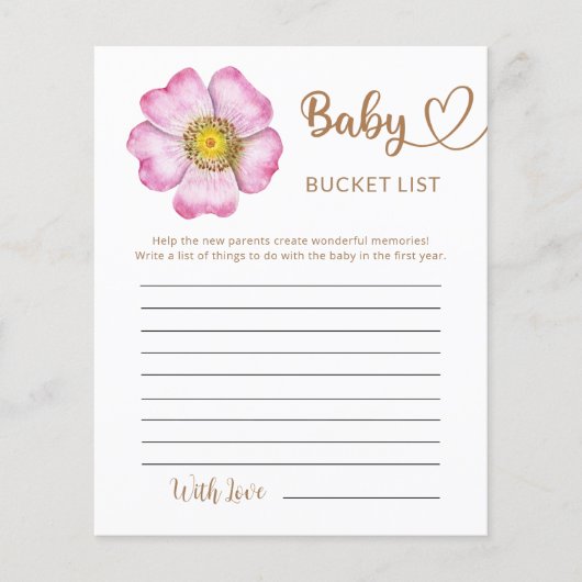 Wilde bloemen Baby in Bloom Baby shower Bucket Lis (Voorkant)