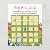 Wilde bloemen Baby in Bloom Shower Bingo Game Flyer (Voorkant)