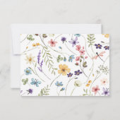 Wilde bloemen Baby in het Baby shower Bloom Bedankkaart (Achterkant)